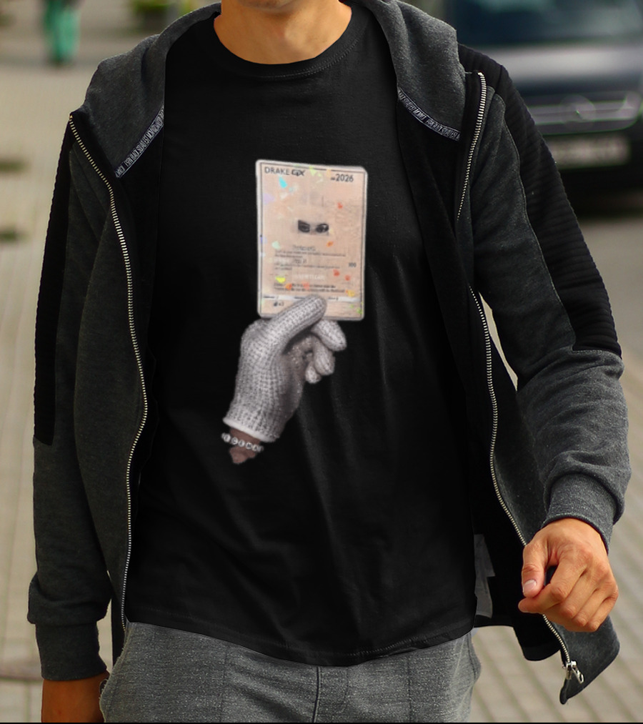 Drake GX 2026 Habibti 100 Rhinestone Glove Holding Trading Card T-Shirt