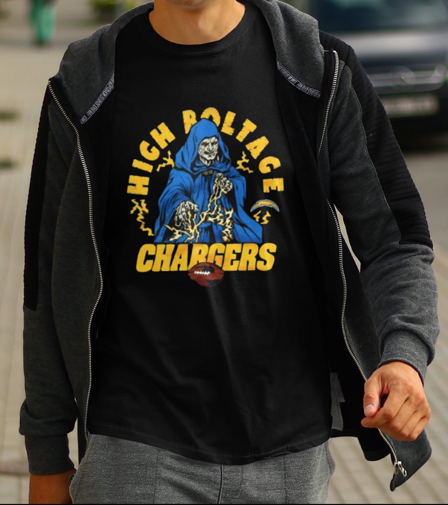 Los Angeles Chargers High Voltage Emperor Palpatine Casting Lightning Bolts T-Shirt