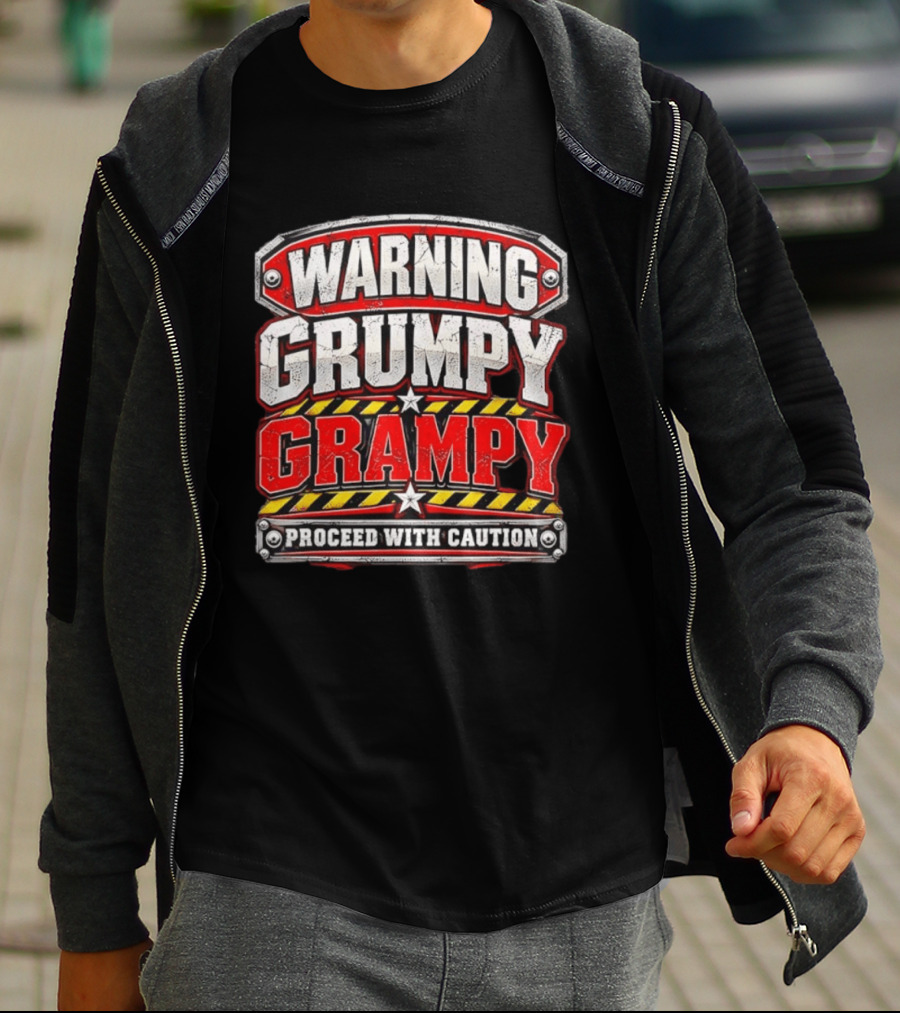 Warning Grumpy Grampy Proceed With Caution T-Shirt