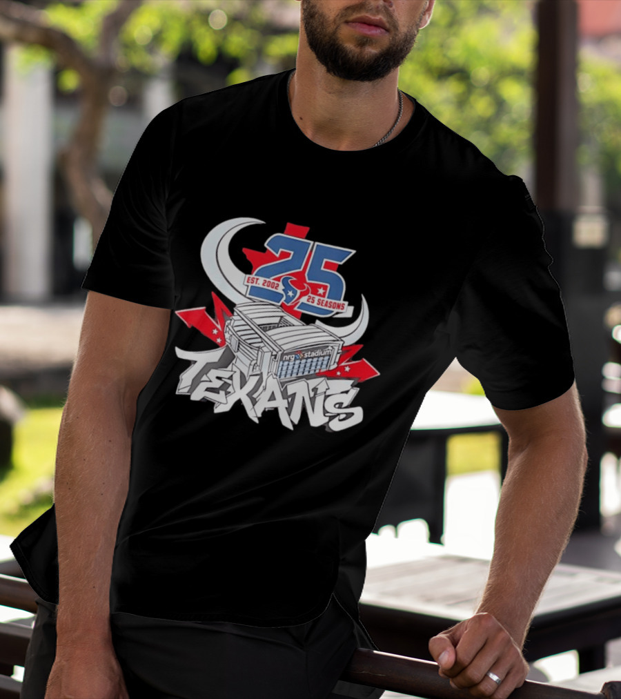 Houston Texans Est. 2002 25 Seasons NRG Stadium Anniversary T-Shirt