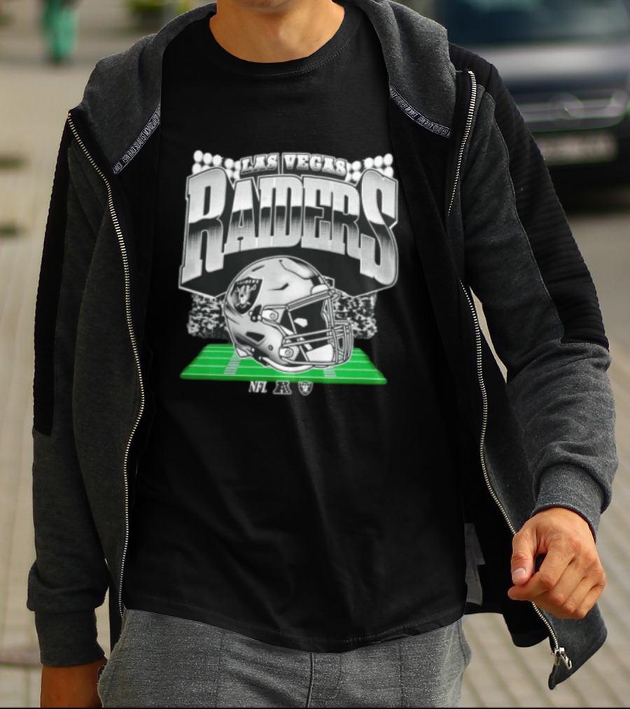 Las Vegas Raiders Football Helmet Stadium Field Lights NFL AFC T-Shirt
