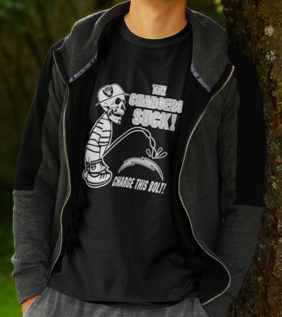 Las Vegas Raiders Versus Los Angeles Chargers Rivalry The Chargers Suck Charge This Bolt T-Shirt