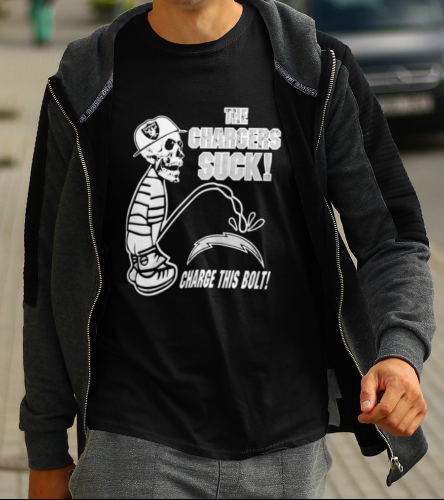Las Vegas Raiders Versus Los Angeles Chargers Rivalry The Chargers Suck Charge This Bolt T-Shirt