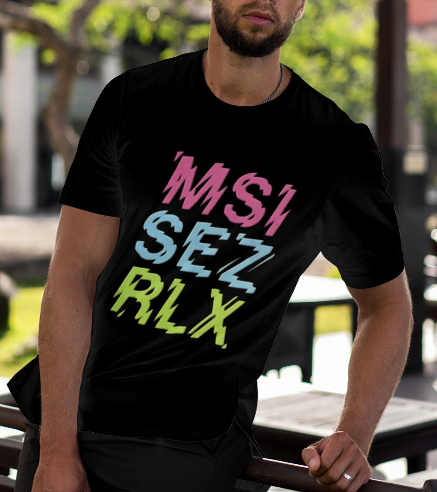 MSI SEZ RLX Glitch Neon Colors Pink Blue Yellow T-Shirt