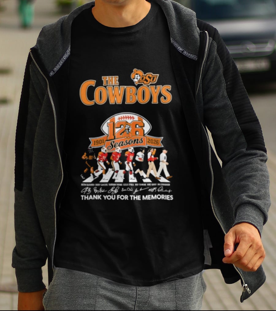 Oklahoma State University Cowboys 126 Seasons Thank You For The Memories 1901 2026 Signatures T-Shirt