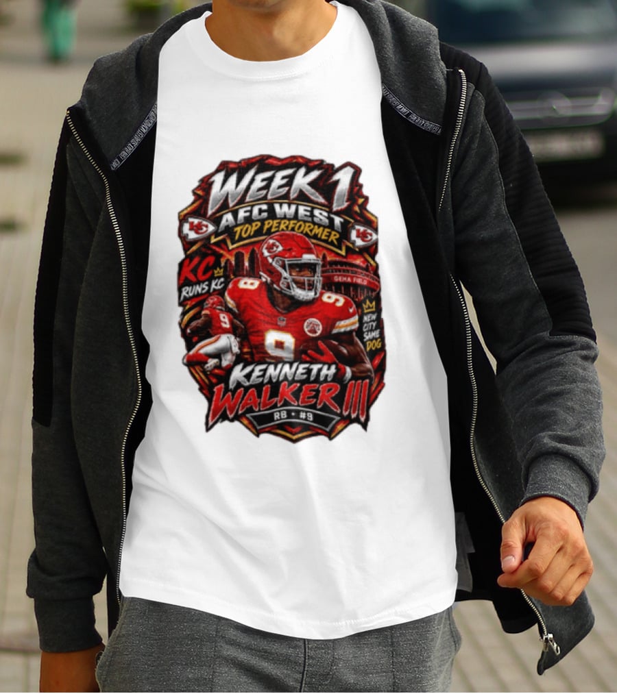 Kenneth Walker Kansas City Chiefs Week 1 NFC West Top Performer T-Shirt