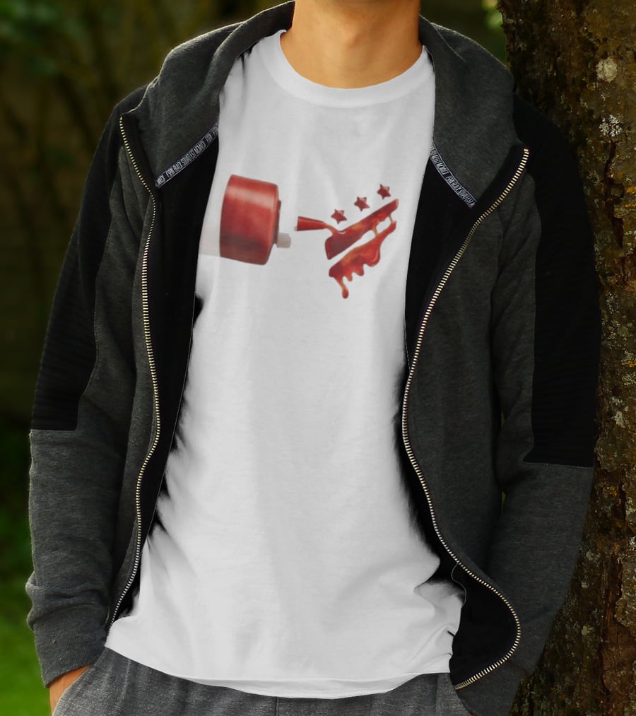 Ketchup Bottle With Three Star Splat Rating T-Shirt