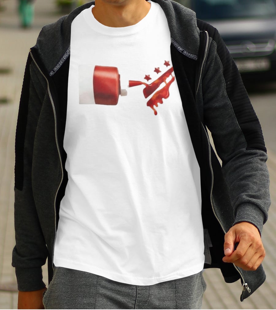 Ketchup Bottle With Three Star Splat Rating T-Shirt