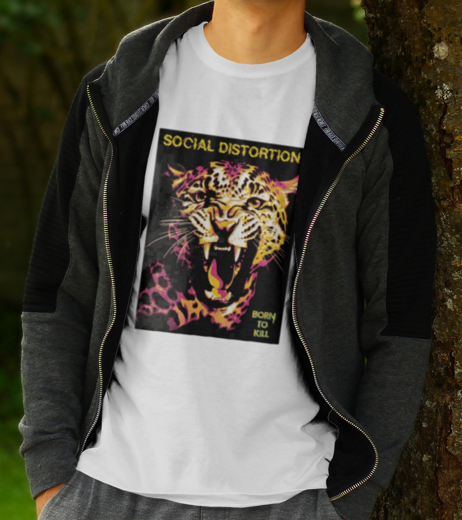 Social Distortion Snarling Leopard Born To Kill T-Shirt