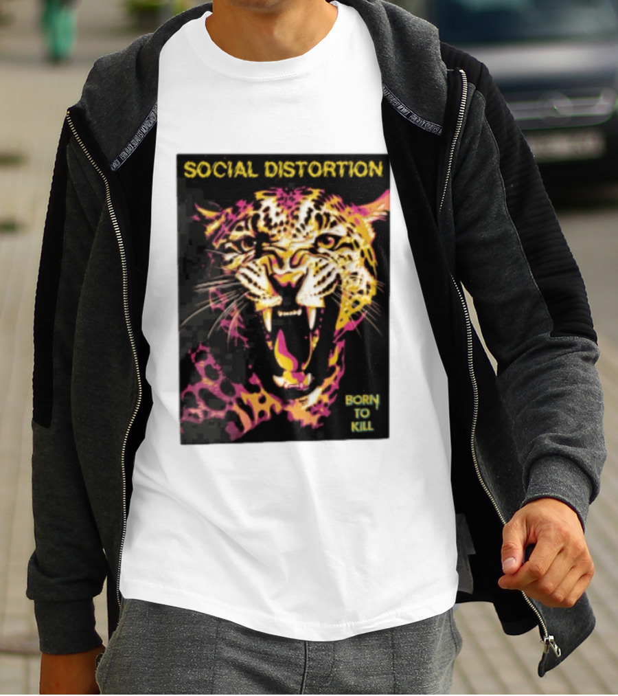 Social Distortion Snarling Leopard Born To Kill T-Shirt