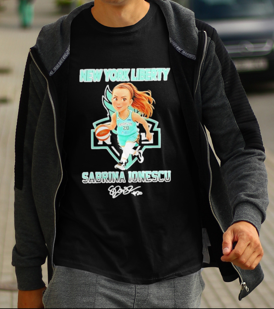 Sabrina Ionescu New York Liberty Basketball Cartoon Brooklyn 20 T-Shirt