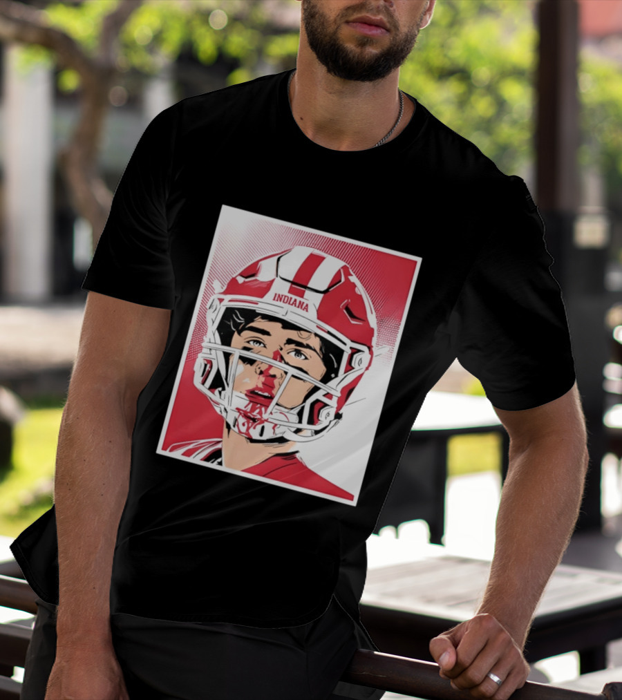 Josh Hoover Indiana Football Bloody Face Helmet T-Shirt