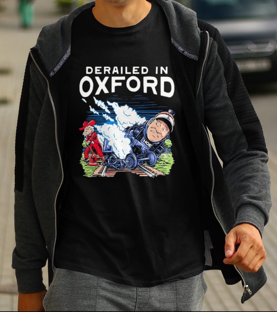Derailed In Oxford Old Row Ole Miss Lane Kiffin Train T-Shirt