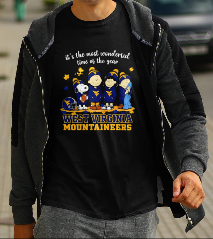 It's The Most Wonderful Time Of The Year Snoopy And Friends West Virginia Mountaineers T-Shirt