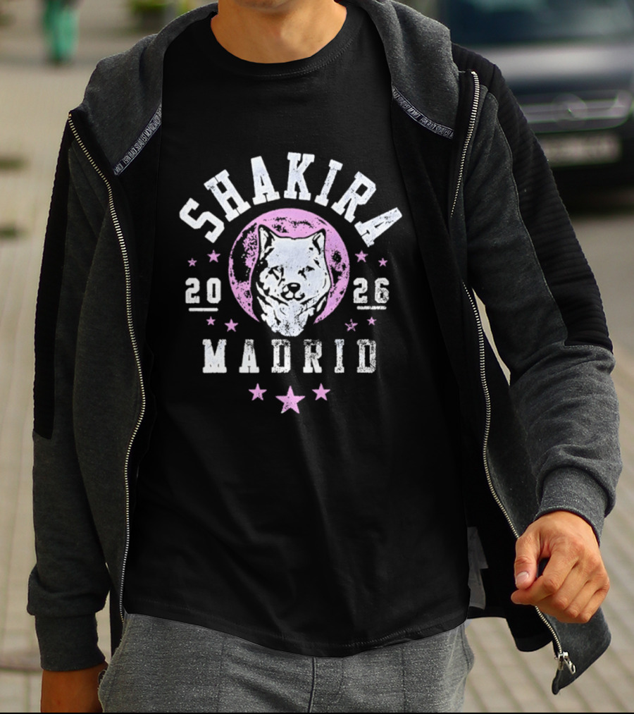 Shakira 2026 Wolf Moon Madrid Distressed T-Shirt