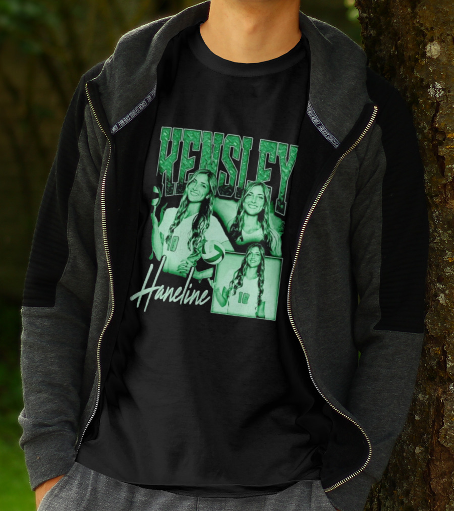Kensley Haneline 18 Volleyball Player Green Collage T-Shirt