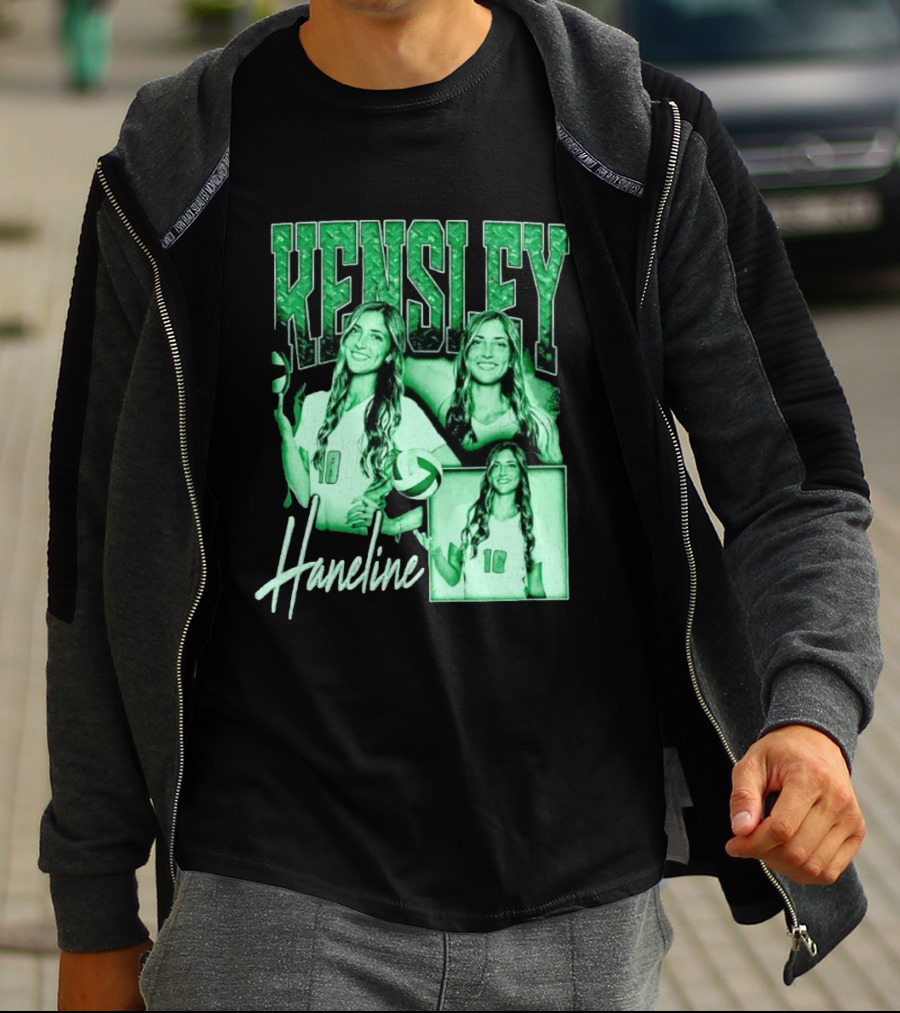 Kensley Haneline 18 Volleyball Player Green Collage T-Shirt