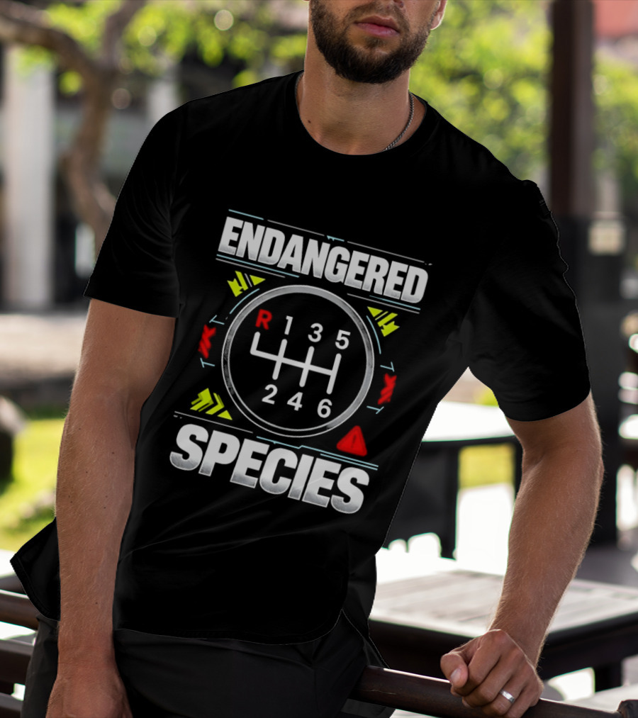 Endangered Species Manual Transmission Gear Shift T-Shirt