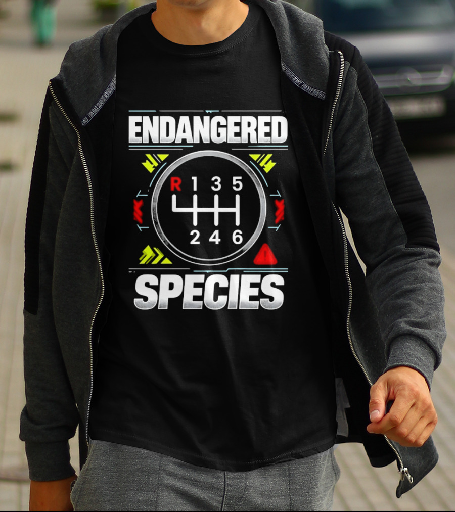Endangered Species Manual Transmission Gear Shift T-Shirt