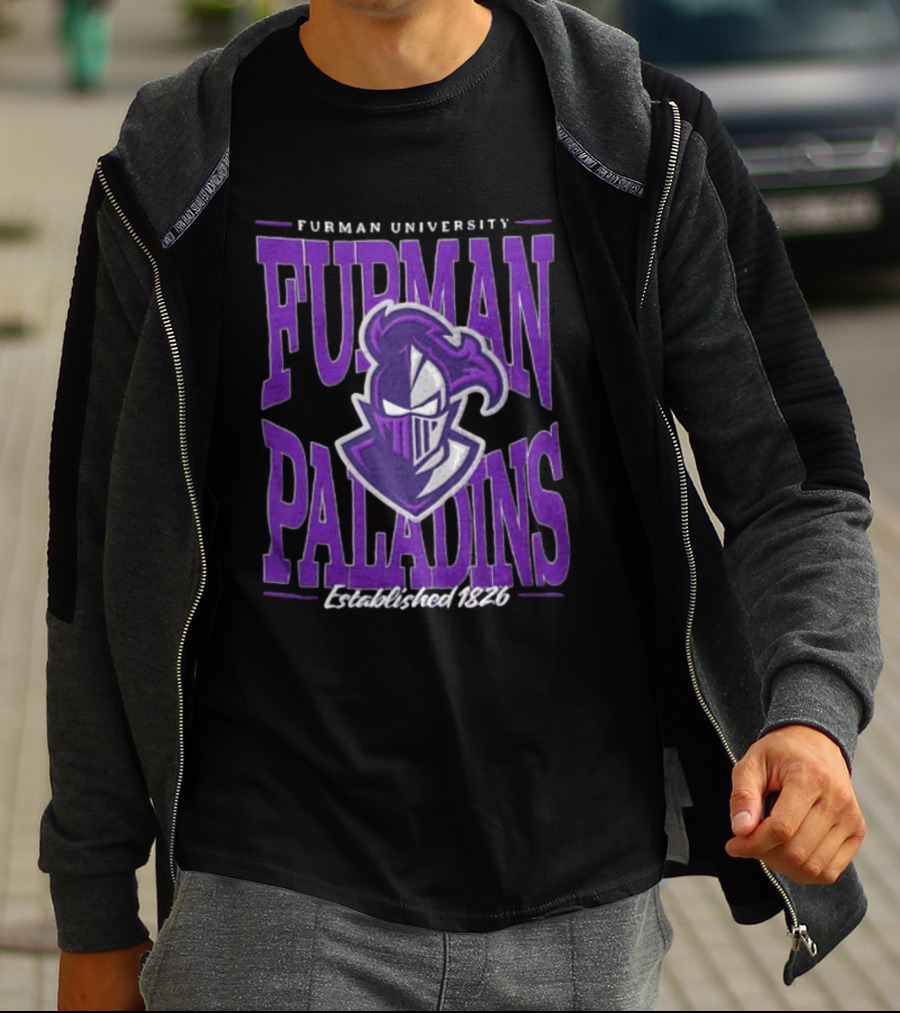 Furman University Paladins NCAAF Established 1826 Purple Knight T-Shirt