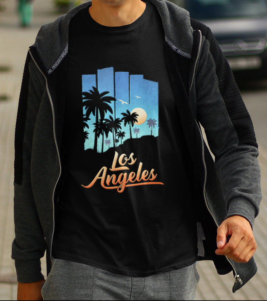 Los Angeles Sunset Palm Trees California T-Shirt