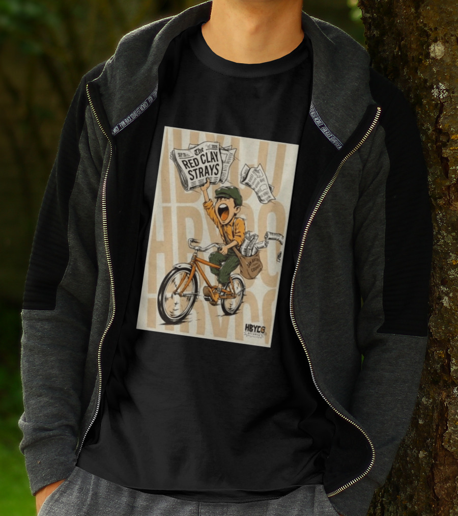 Red Clay Strays Sep 20 2026 San Antonio Frost Bank Center HBYCO Newsboy Bicycle T-Shirt