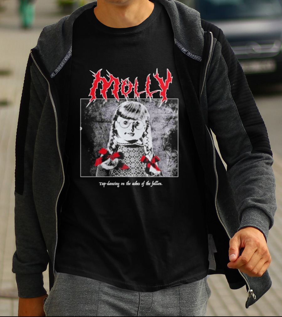 Molly Tap Dancing On The Ashes Of The Fallen Horror Doll Drawing T-Shirt