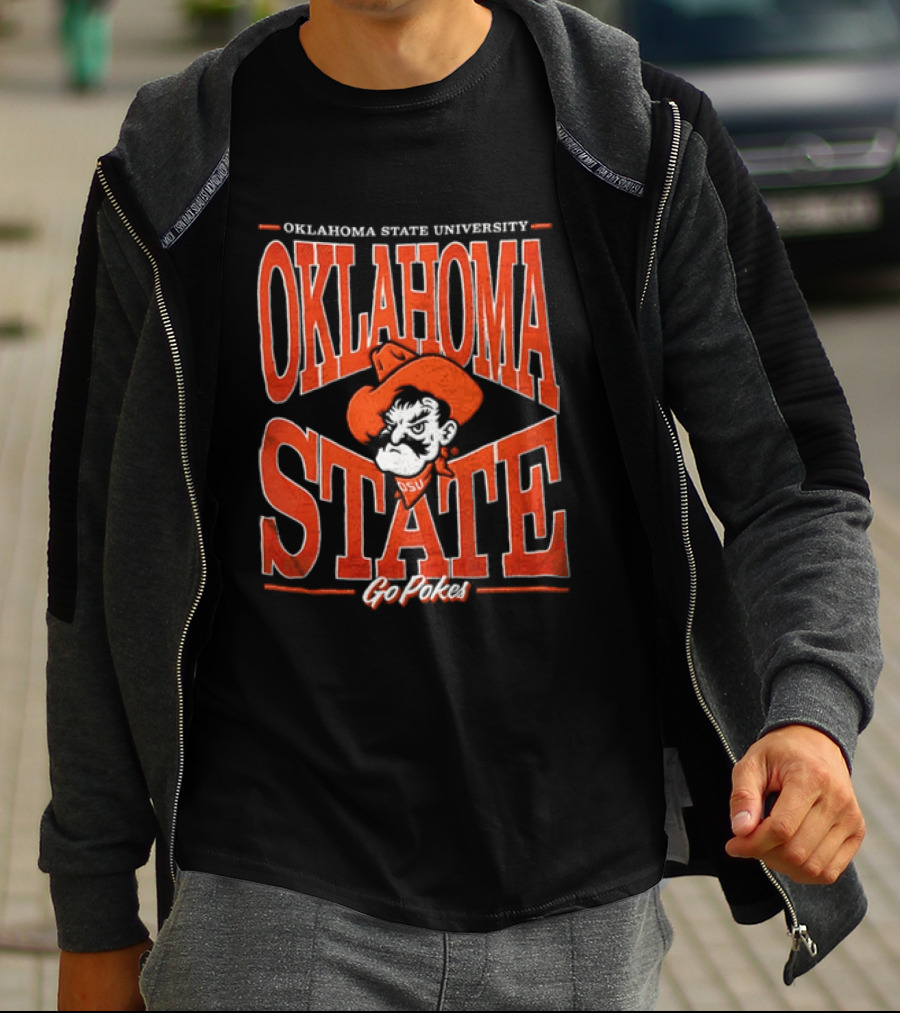 Oklahoma State University Go Pokes Cowboy Face NCAA T-Shirt