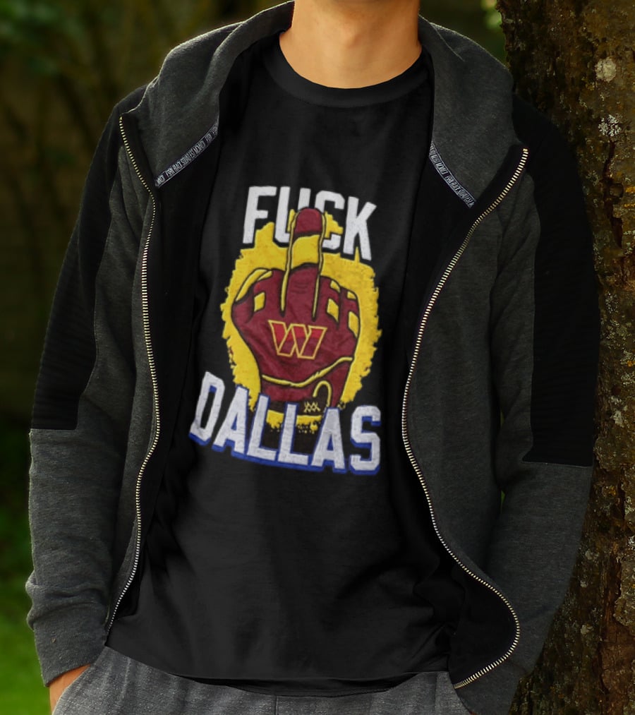 Raise Hail F*** Dallas Middle Finger Glove Red Yellow White Blue T-Shirt