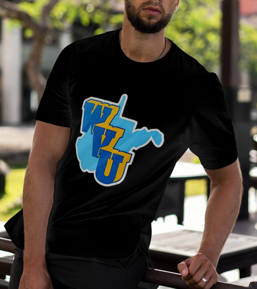 West Virginia Mountaineers WVU State Map T-Shirt