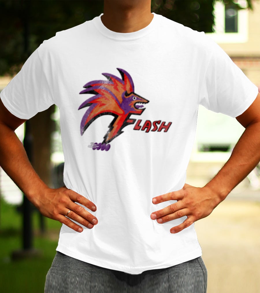 1993 Las Vegas Flash Purple And Orange Retro Wolf T-Shirt