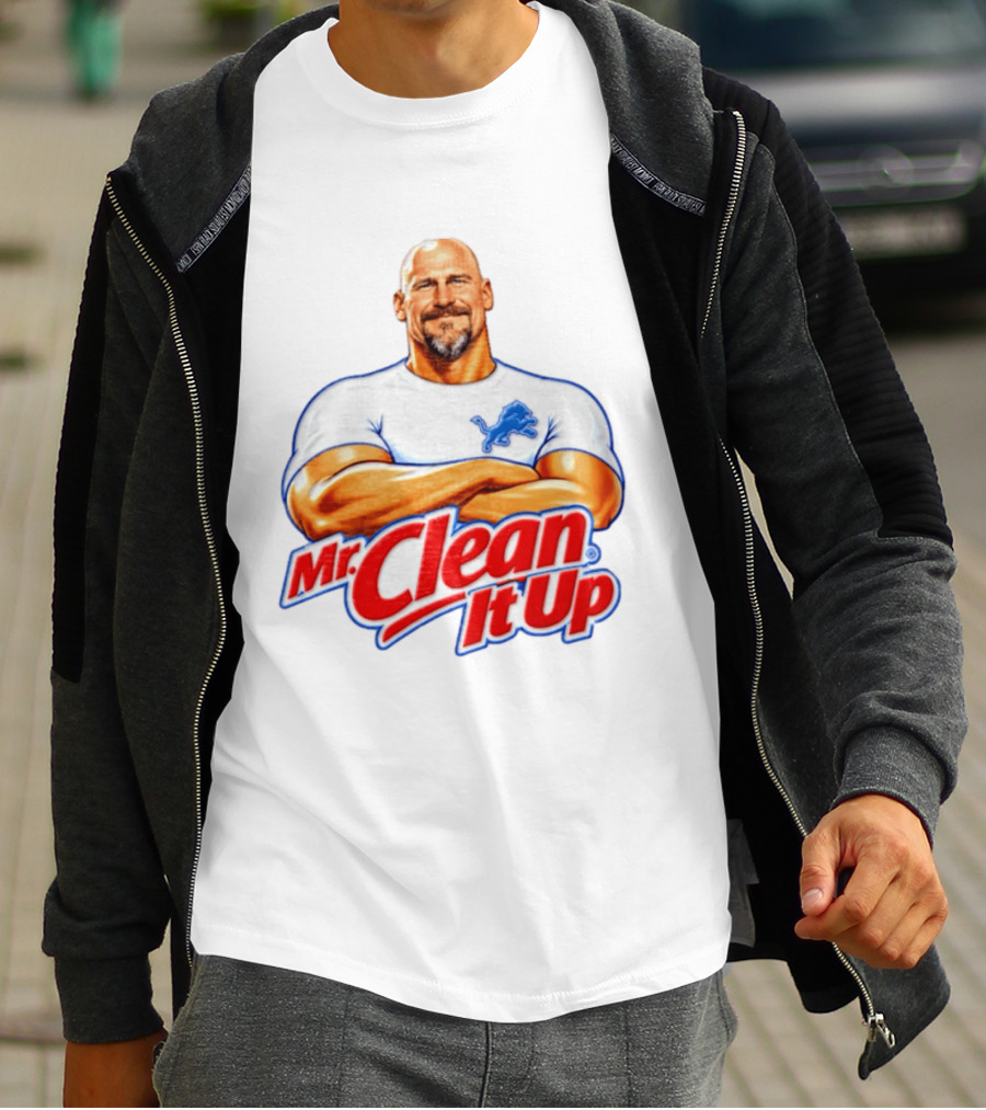Dan Campbell Mr Clean It Up Detroit Lions Exclusively T-Shirt