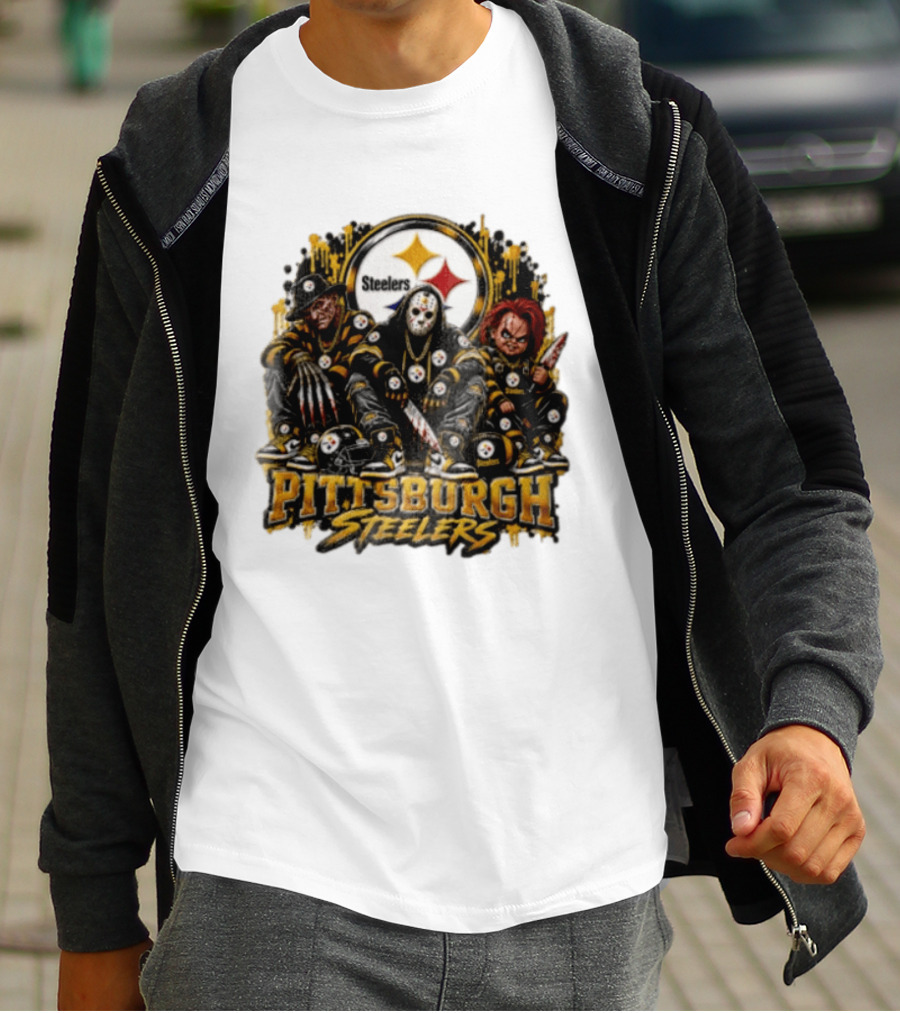 Freddy Krueger Jason Voorhees Chucky Steelers Halloween Pittsburgh T-Shirt