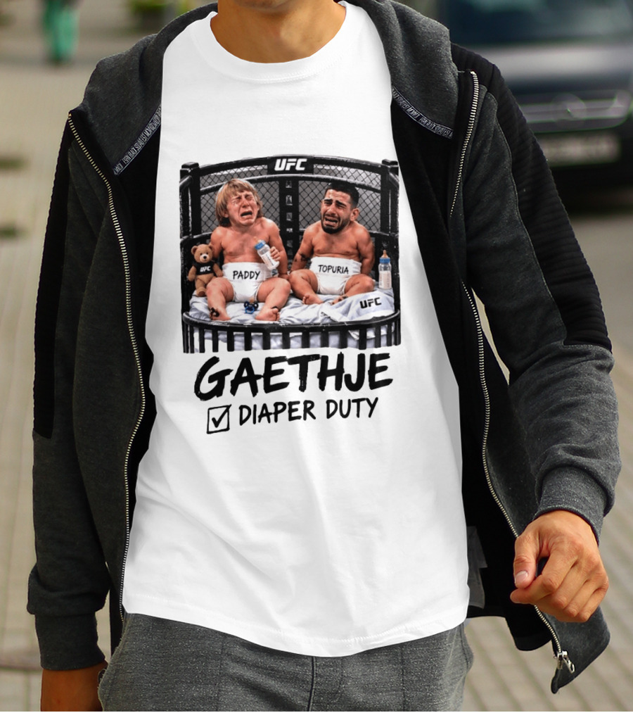 UFC Gaethje Diaper Duty Paddy Topuria Cage Fight T-Shirt