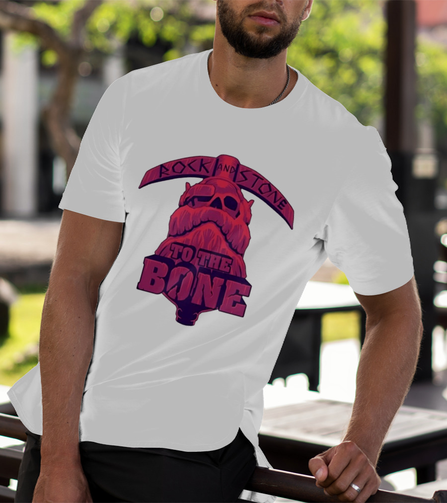 Rock And Stone To The Bone Dwarf Skull Gaming Deep Rock Galactic T-Shirt