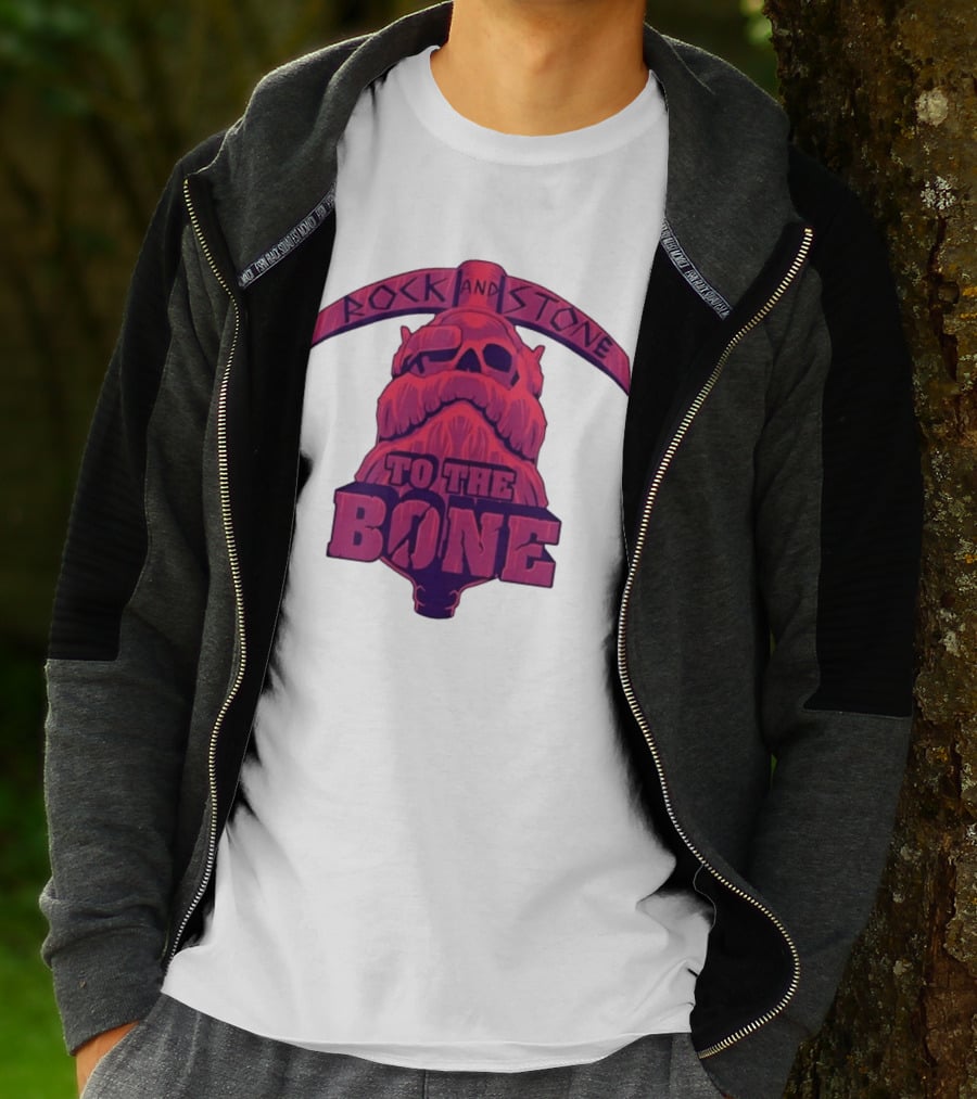 Rock And Stone To The Bone Dwarf Skull Gaming Deep Rock Galactic T-Shirt