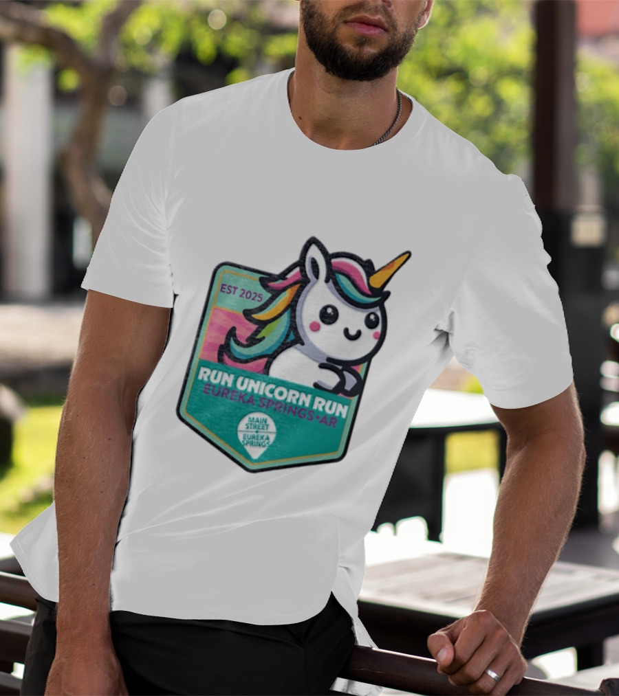 EST 2025 Run Unicorn Run Eureka Springs AR Main Street T-Shirt