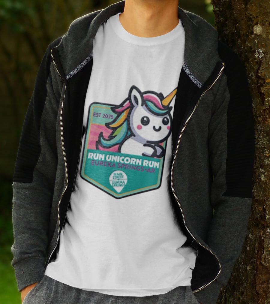EST 2025 Run Unicorn Run Eureka Springs AR Main Street T-Shirt
