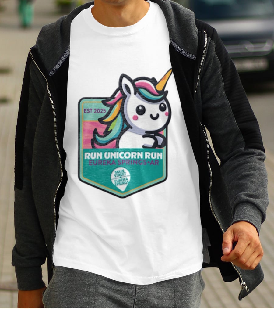 EST 2025 Run Unicorn Run Eureka Springs AR Main Street T-Shirt