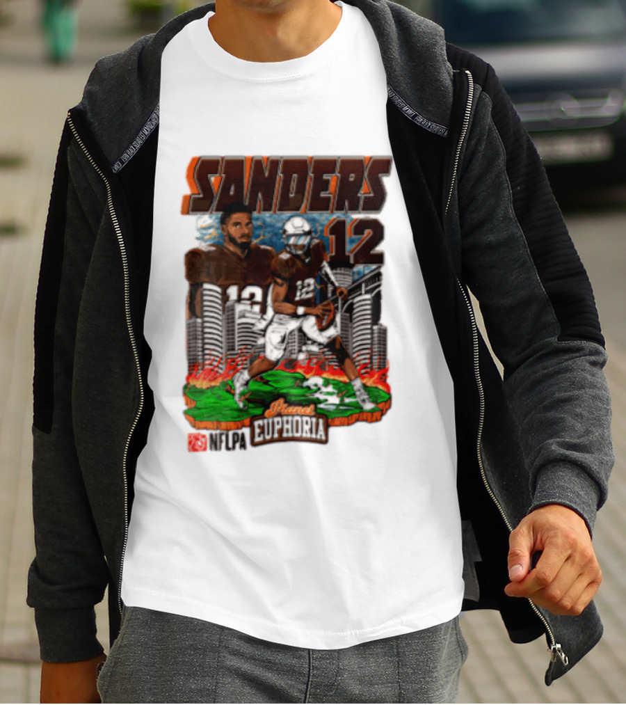 Sanders 12 Football Legend Euphoria NFCA Brand T-Shirt