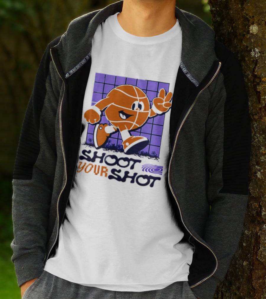 Shoot Your Shot Retro Basketball Character Peace Sign T-Shirt