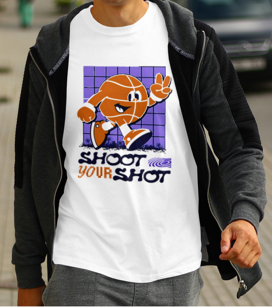 Shoot Your Shot Retro Basketball Character Peace Sign T-Shirt