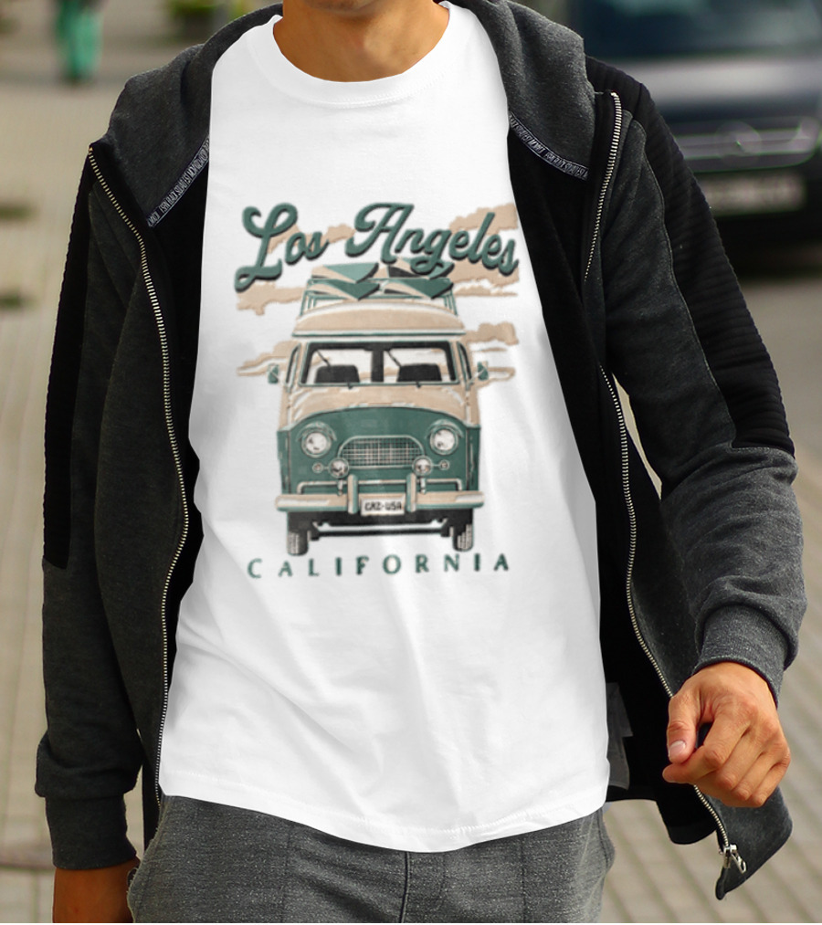 Los Angeles California Surf Van Vintage Style Retro Vibe T-Shirt
