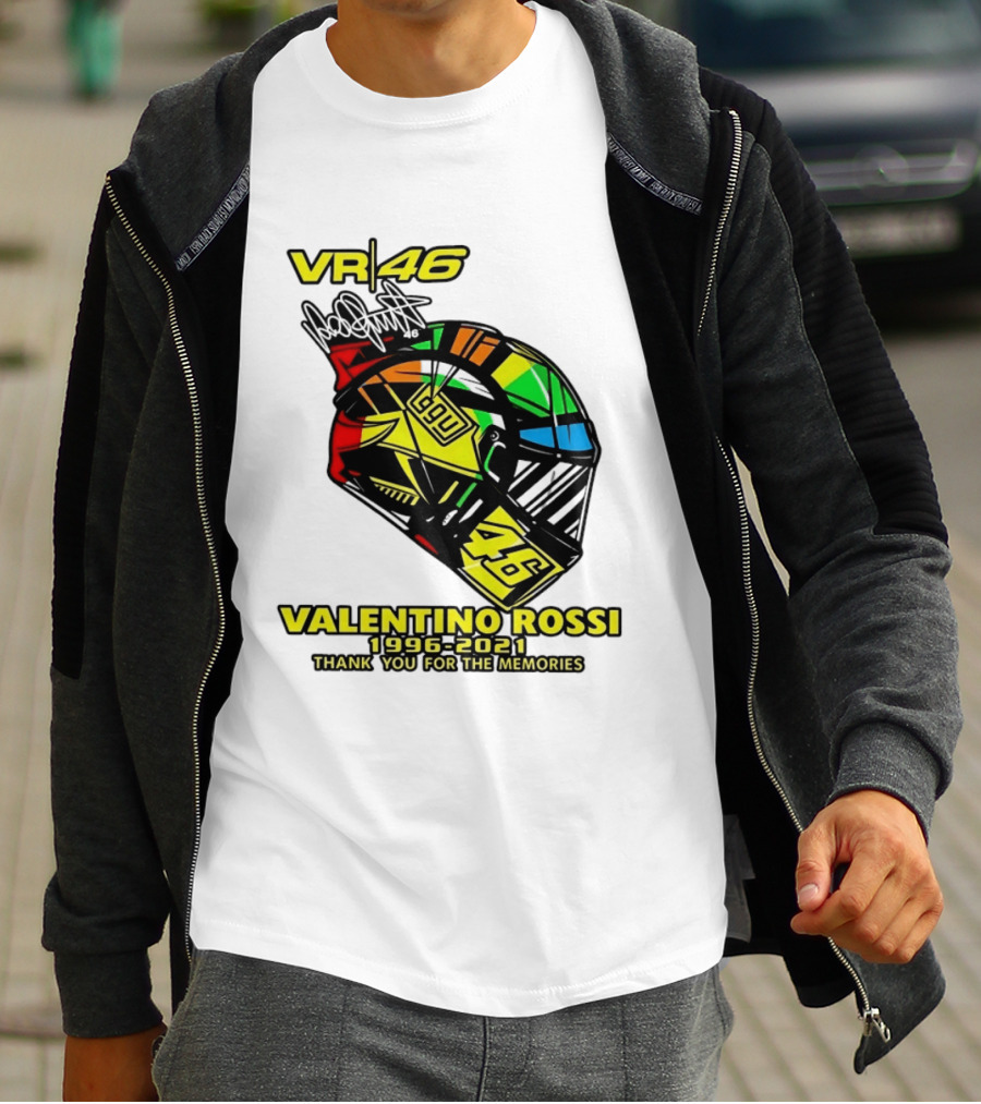 Valentino Rossi VR46 1996 2021 Thank You For The Memories Helmet T-Shirt
