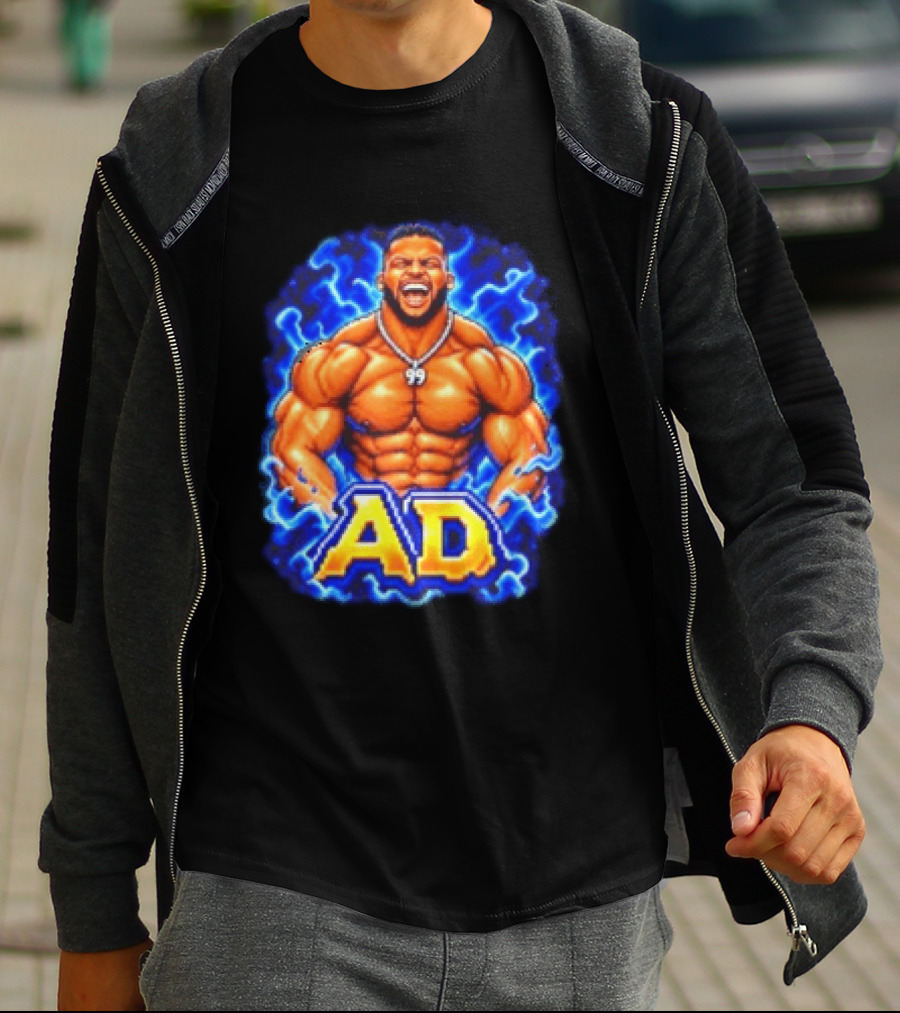 Aaron Donald AD Muscular Cartoon Style Los Angeles Rams 99 T-Shirt