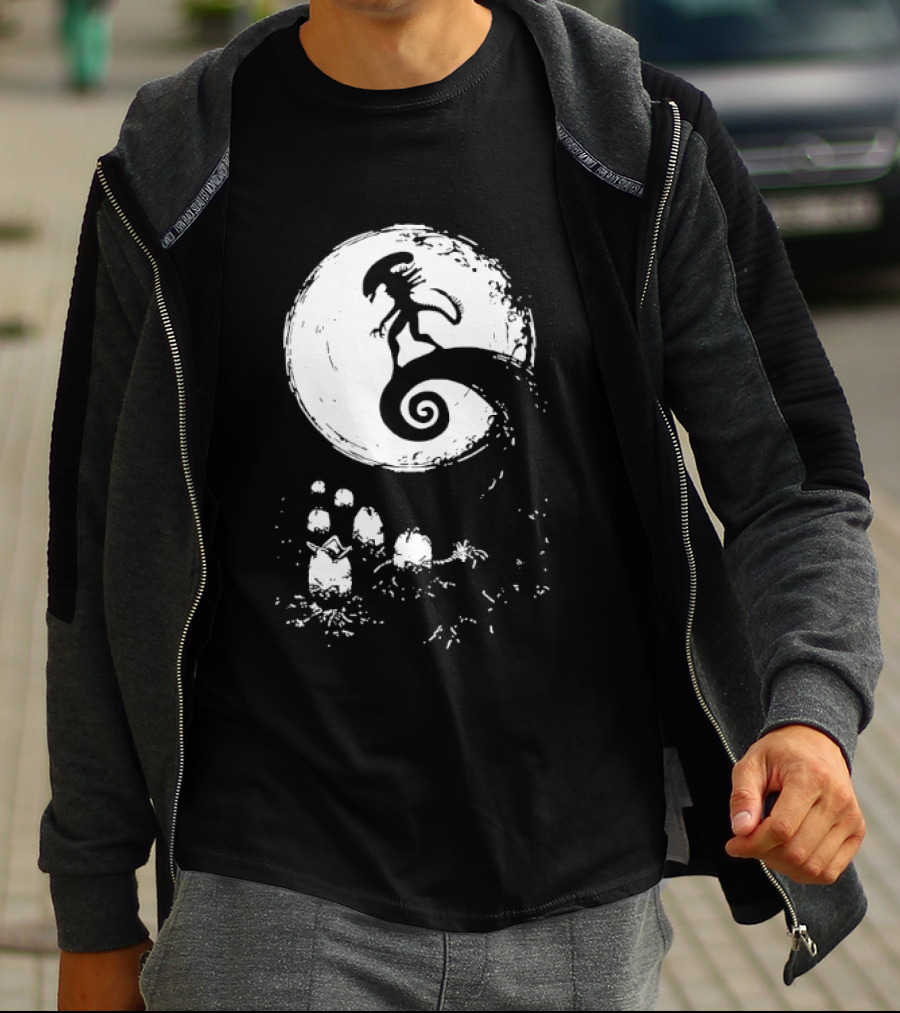 Alien Xenomorph Nightmare Before Christmas Mashup T-Shirt