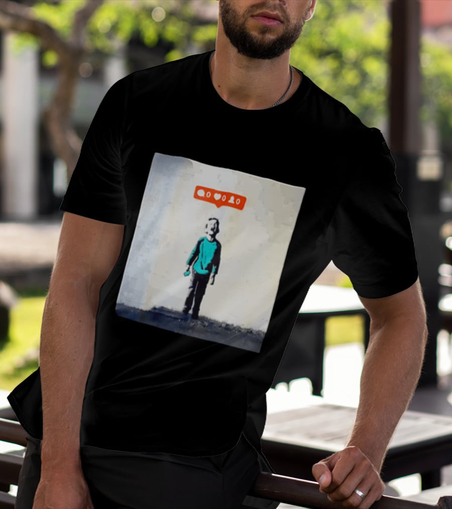 Boy With Zero Social Media Notifications And Screaming Expression T-Shirt