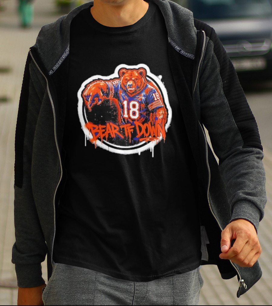 Caleb Williams 18 Chicago Bears Bear TF Down T-Shirt