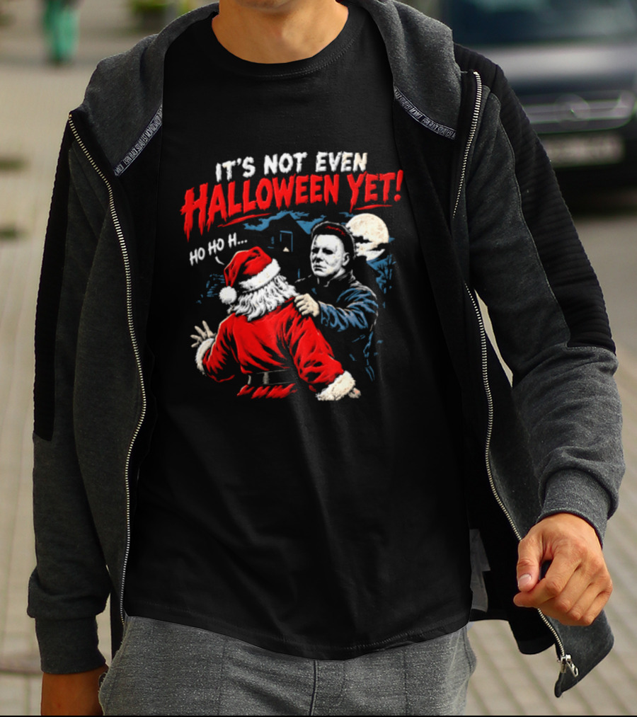 Cincinnati Bengals Michael Myers Santa Claus It's Not Even Halloween Yet Ho Ho H T-Shirt