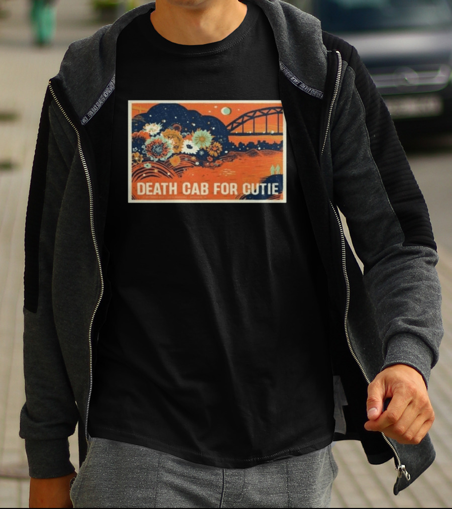 Death Cab For Cutie Gateshead UK 2026 Flowers And Bridge Art Print T-Shirt
